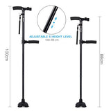 Dual Handle Lightweight Walking Stick Cane with LED Light  - Vydya Health
