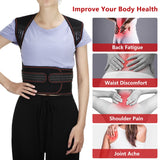 Back Posture Corrector Shoulder Fatigue Reliever Waist Support Self-heating Magnetic Therapy Belt  - Vydya Health