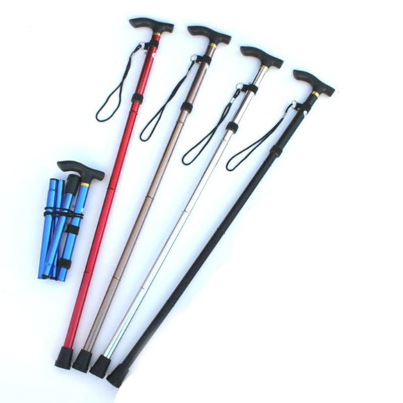 Adjustable & Folding Walking Cane - Aluminum Alloy, Collapsible For Travel & Hiking