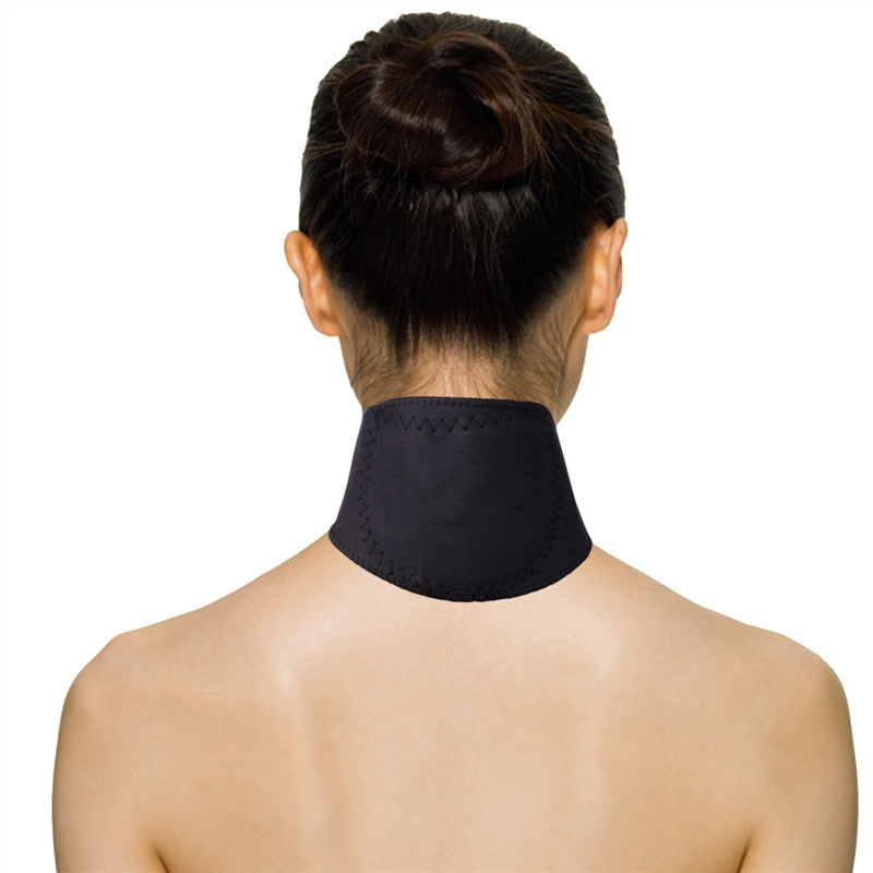 Neck support belt with self-heating pad