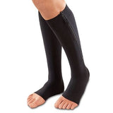 Open Toe Zipper Compression Socks Black - Vydya Health
