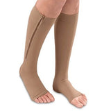 Open Toe Zipper Compression Socks Brown - Vydya Health